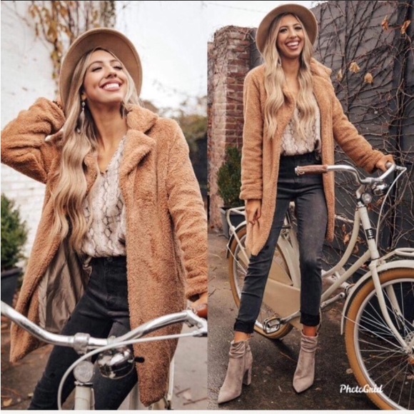 Cozy Tan Faux Fur Coat - Picture 2 of 3